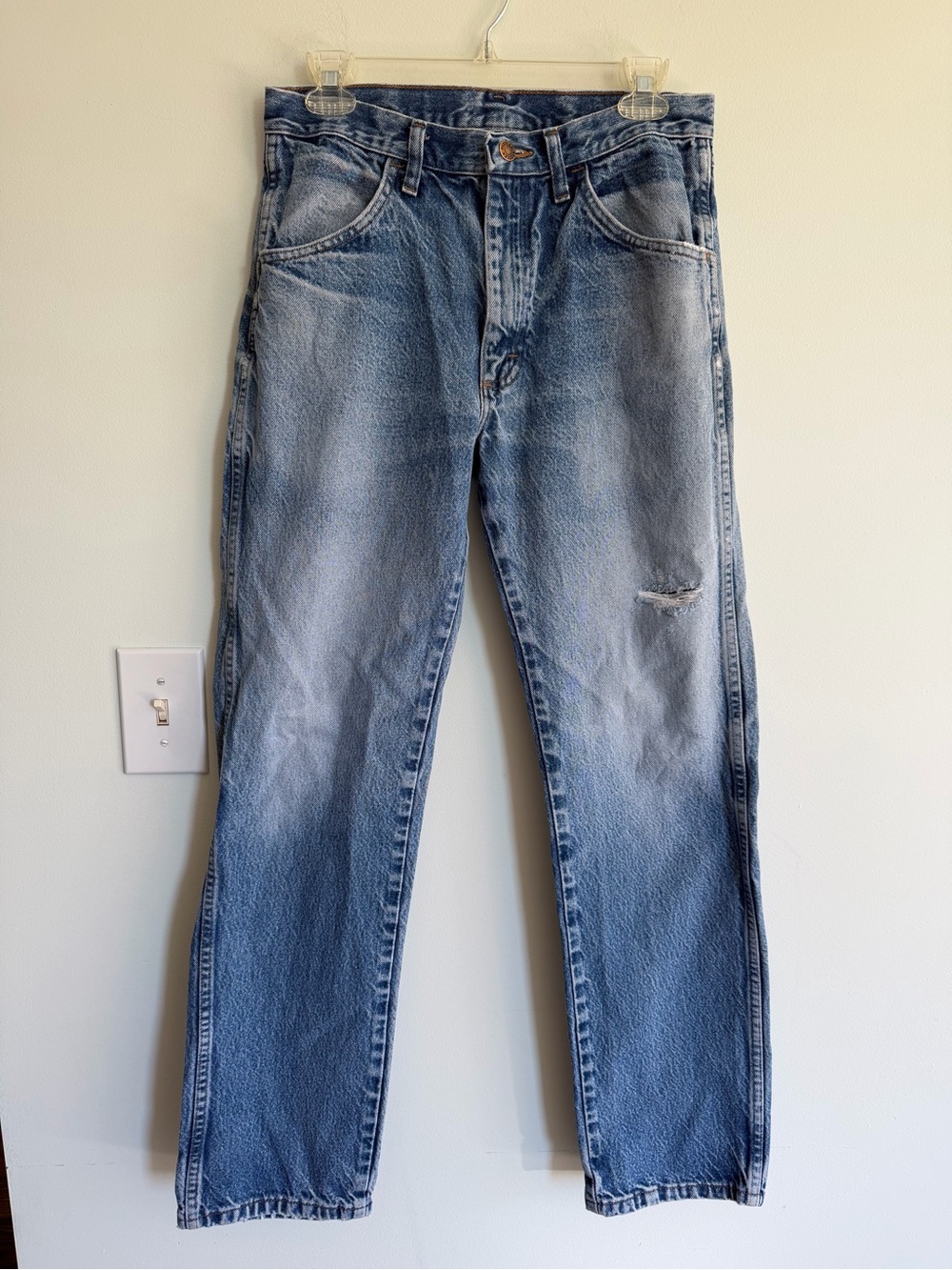 Vintage Rustler Classic Light Blue Distressed Jeans Americana Casual Butter Mom
